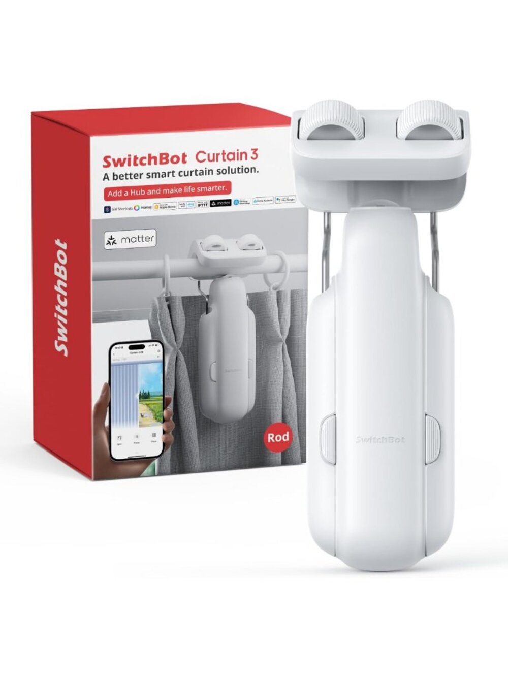 Automatic Curtain Opener - Bluetooth & WiFi Control, Smart Home Compatible